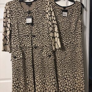 St. John Collection  Animal Jacquard Frosted Dress and Topper